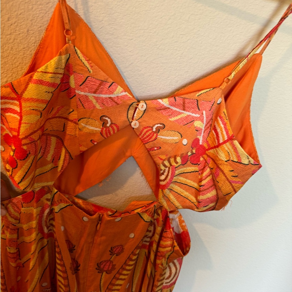 Farm Rio Orange Floral Dress - Picture 6 of 6